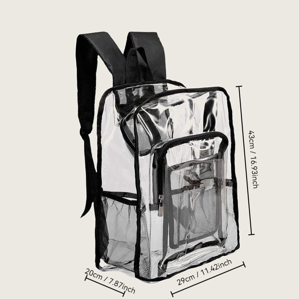 Transparent backpack with large capacity, simple men's and women's bag, outdoor sports, morning jogging and fitness backpack