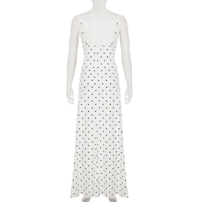 Tossy Lace V-Neck Patchwork Maxi Dress Women Backless High Waist Slim Spaghetti
