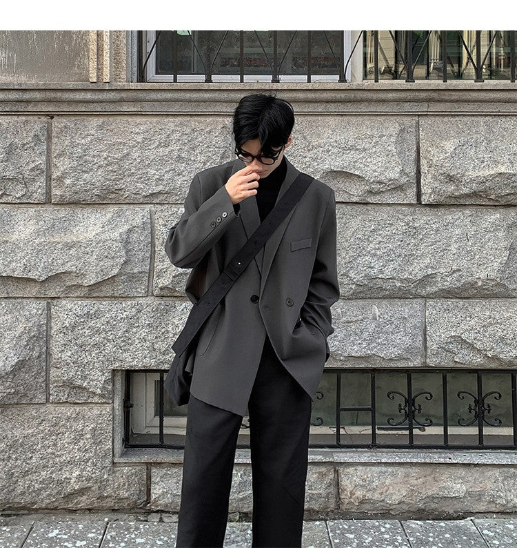2024 Spring Summer Men Formal Blazers Men Korean Fashion Loose Casual Dress Jacket Men Harajuku Social Suit Jacket Clothing