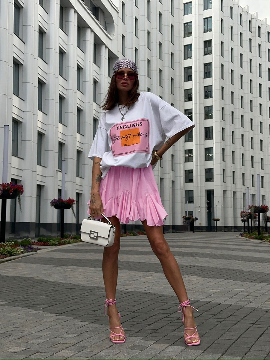Wolfeel Summer White Mini Skirt High Waist Sexy Cute Ruffle Vintage Tennis Skirt