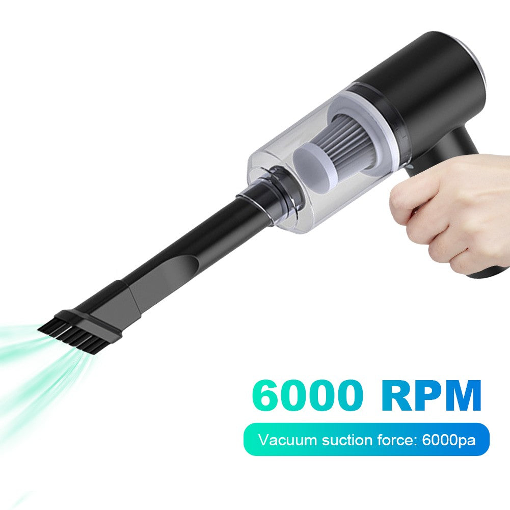 6000Pa Mini Portable Cleaner Cordless Handheld Vacuum Cleaner Dual Use Fully Automatic Power Cleaning Appliance for Home and Car