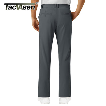 TACVASEN Golf Pants Men Stretch Lightweight Quick Dry Work Pants Waterproof Flat Front Dress Pants with 5 Pockets 30"/32"/34";;VERDADEIRO;;"Dark Grey,40W-32L