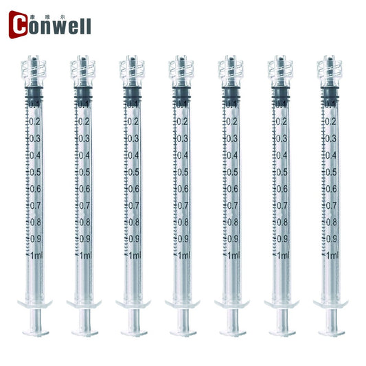 100pcs Disposable 1ml Luer Lock Syringe without Needle Sterile Individually Packaging for Scientific Labs, Glue Applicator