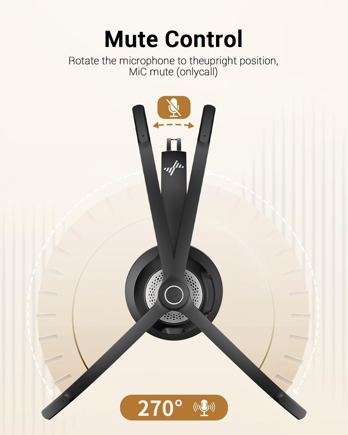 JIAMQISHI Bluetooth 5.2 Wireless Headset with Mic for Work Clear Call Mic Mute USB Dongle Applicable To PC,Laptop,Zoom,Office