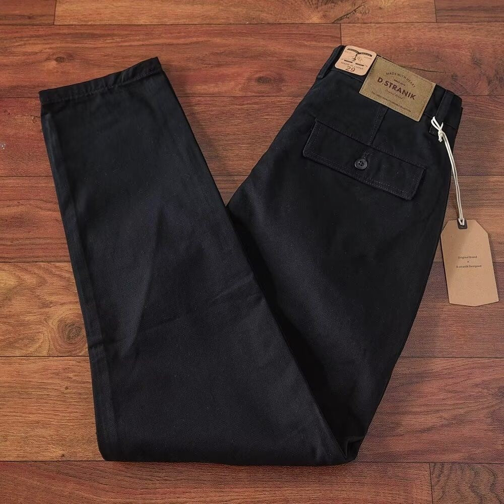 Loose Straight Leg Cotton Casual Pants for Men Summer Waed Khaki Workwear Trousers Youth Faion Long Pants Busin Casual