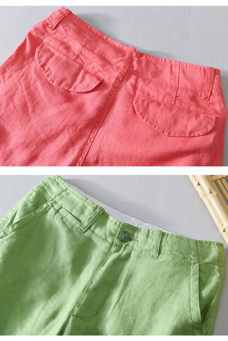100% Pure Linen Shorts Fpr Men Summer New Fashion Loose Beach Holiday Shorts Man Casual Shorts Plus Size Y2894