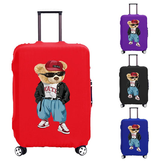 Capa Protetora de Mala de Viagem Jaqueta Urso Fashion Elástica Contra Poeira Adequada para Malas de 18-32 Polegadas