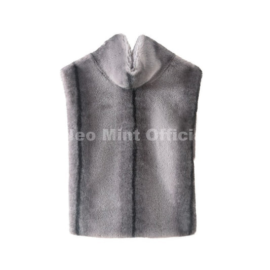 Neo Mint 2025 Brand Fashion Faux Fur Sable Vest Crop Top Autumn Winter Turtleneck Eco Mink Fur Tank Tops Sleeveless Jacket Coat