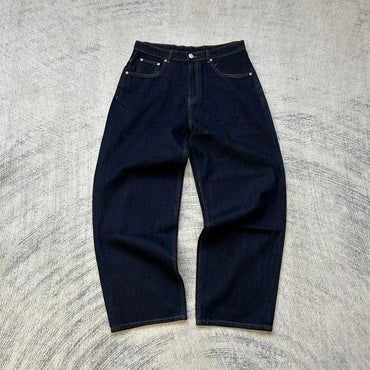 Hip-hop gold coin jeans Y2K retro low waist wide leg zipper pants y2k clothing men's fashion embroidered loose jeans