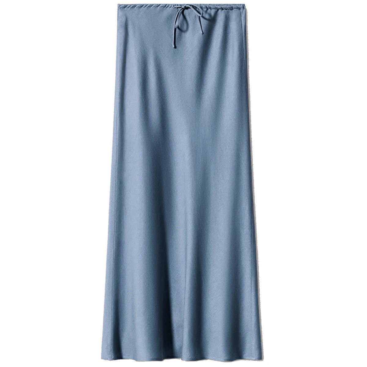 New In 2025 Spring Summer Solid Color Satin Long Skirt For Women High Waist Lace