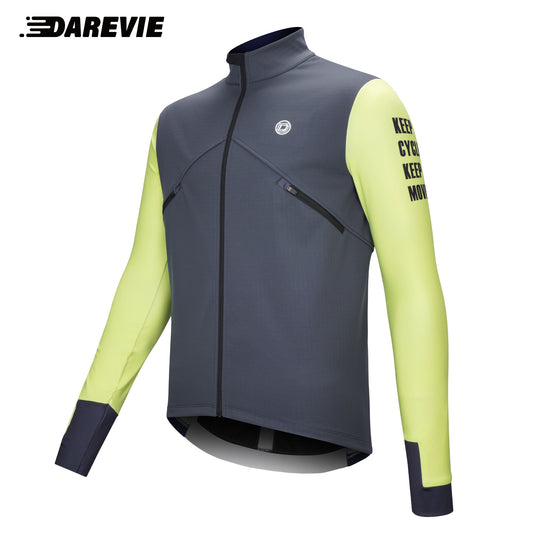 DAREVIE Cycling Men's Jacket WindProof Fleece Pro Cycling Jackets Longsleeve Warm Soft Brushed Pro Breathable Bicycle Clothing