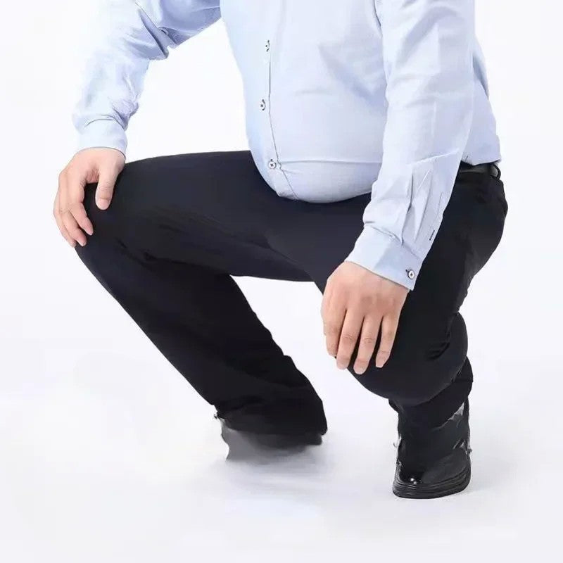 Men Summer Suit Pants Casual Pants Business Fashion Classic Solid Color Stretch Straigh Thin Cotton Trousers Plus Size A177