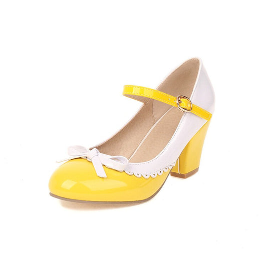 LIHUAMAO candy color Mary jane chunky heel women shoes platform ankle strap pumps party cosplay uniform dress wedding shoes