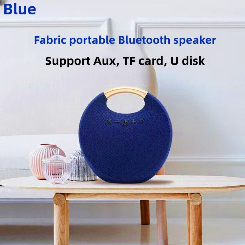 Caixa de som Bluetooth sem fio com alça de design em tecido portátil, suporte para AUX/Cartão TF/USB para viagens ao ar livre, mesa, presentes de Natal