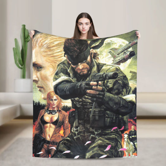 Super Soft BlanketKids Decorative Game Metal Gear Solid Bedding Throws Flannel Bedspread For Couch Chair Sofa Bed Fluffy