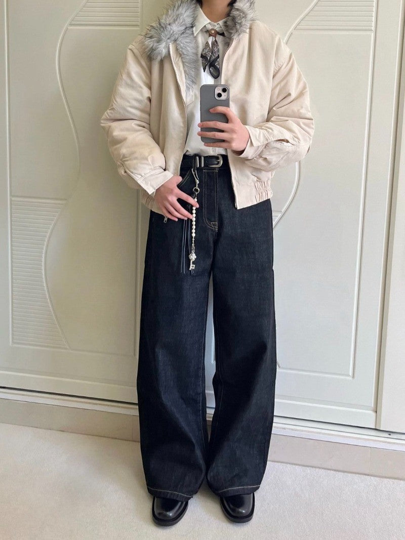 2025 Winter New Fashion Mountain Carving Imitation Wolf Fur Coat Men and Women Y2K Harajuku Hip-hop Pop Bomber Jacket Cleanfit