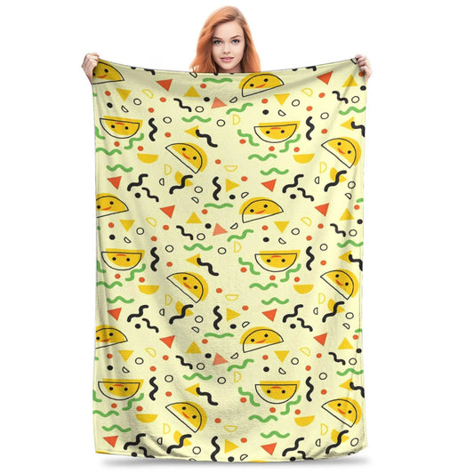 Funny Food Round Burritos Tortilla Plush Blanket Soft Throws for Couch Chair Sofa Bed Flannel Bedding Quality