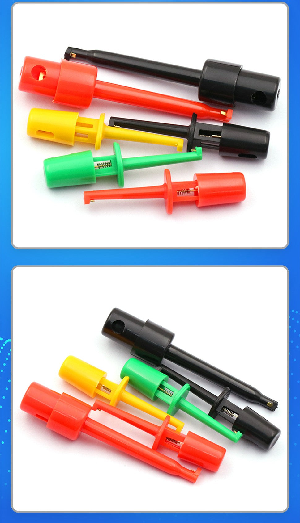 5PCS Mini Single Test Hook Clips Test Probes For Electronic Testing Clips Hook Test Clips Large / Small