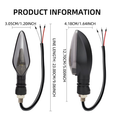 1pair Motorcycle LED Turn Signal Light White Yellow Indicator Light Flowing Water Rear Indicator Flasher DRL Running Lamp