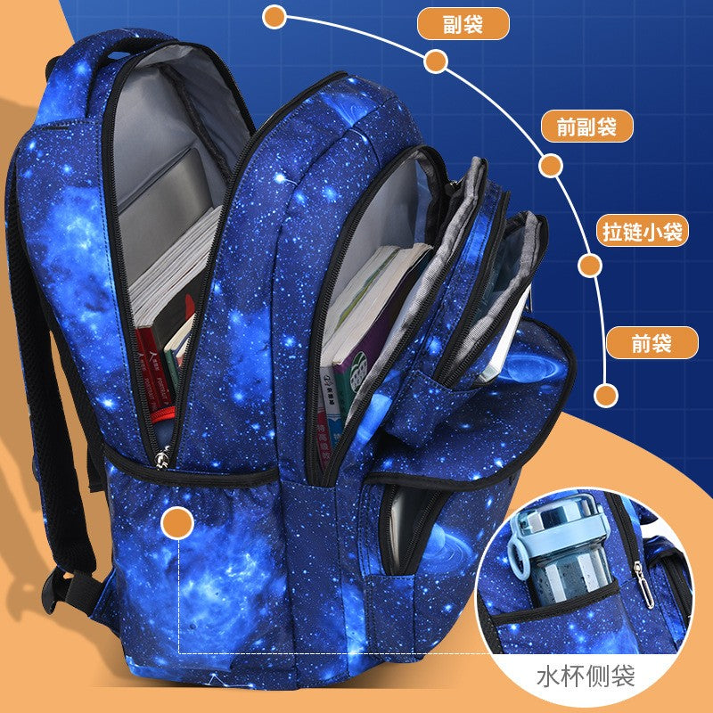 Mochila Infantil Fashion Estrelas Impermeável para Meninos Meninas Mochila Escolar Bolsa Livro