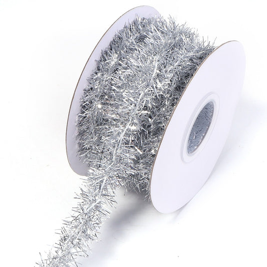 10Yards Christmas Tinsel Ribbon Glitter Colorful Strip Xmas Tree Ornaments Ribbon For DIY Home New Year Christmas Party Decor