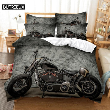3D Motorcycle Bedding Set Queen Bedding Duvet Cover Set Bedding Set Bed Cover Cotton Queen Bedroom Bed Cover Set Bed Set Bedding