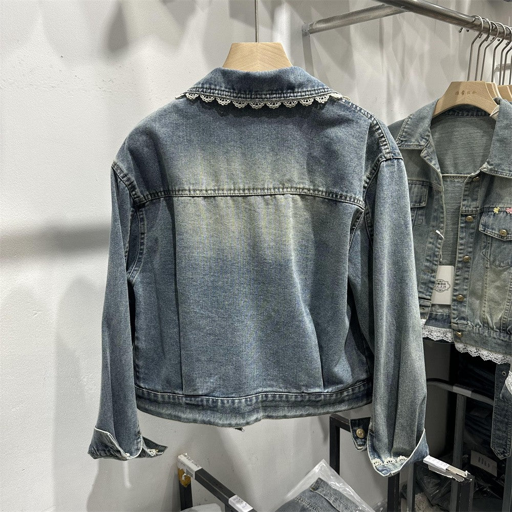 Blue Denim Top Women Autumn Classic Style Short Coat New Korean Fashion Chic Pockets O-Neck Female Ropa De Mujer Loose Jackets