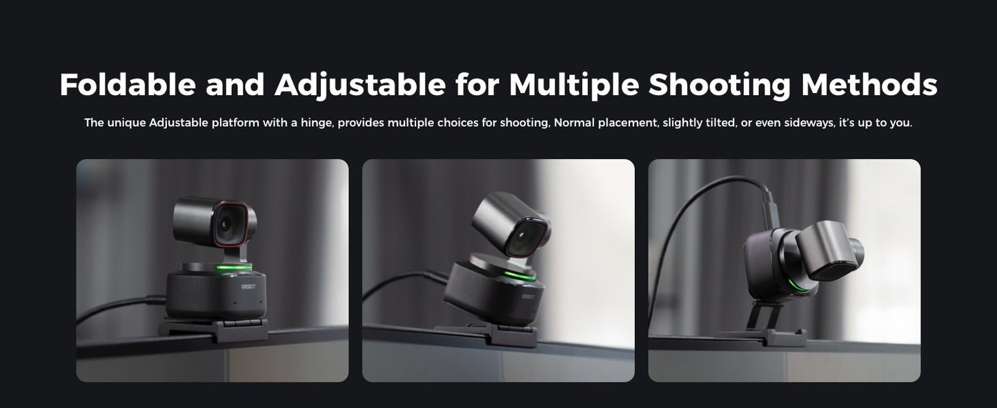 OBSBOT Tiny 2 Webcam 4K Voice Control PTZ, AI Tracking Multi-Mode & Auto Focus, Web Camera with 1/1.5" Sensor, Gesture Control,