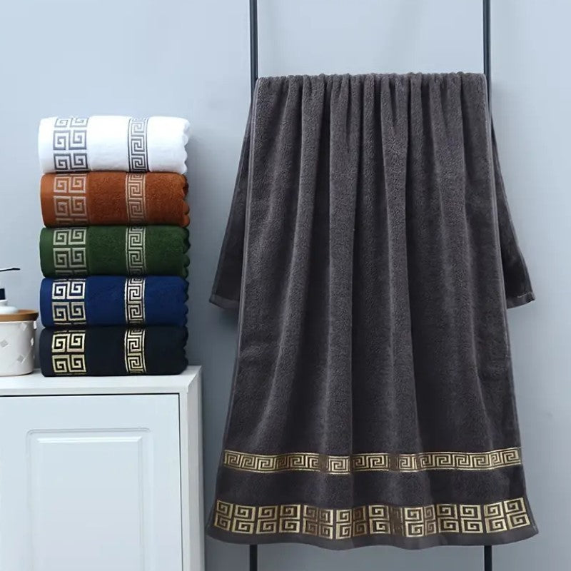 2pcs White Cotton Towels 34x74cm 70x140cm Embroidered Hotel Bathroom Towels For Adult Quick-Dry Thicken Soft Face Bath Towels