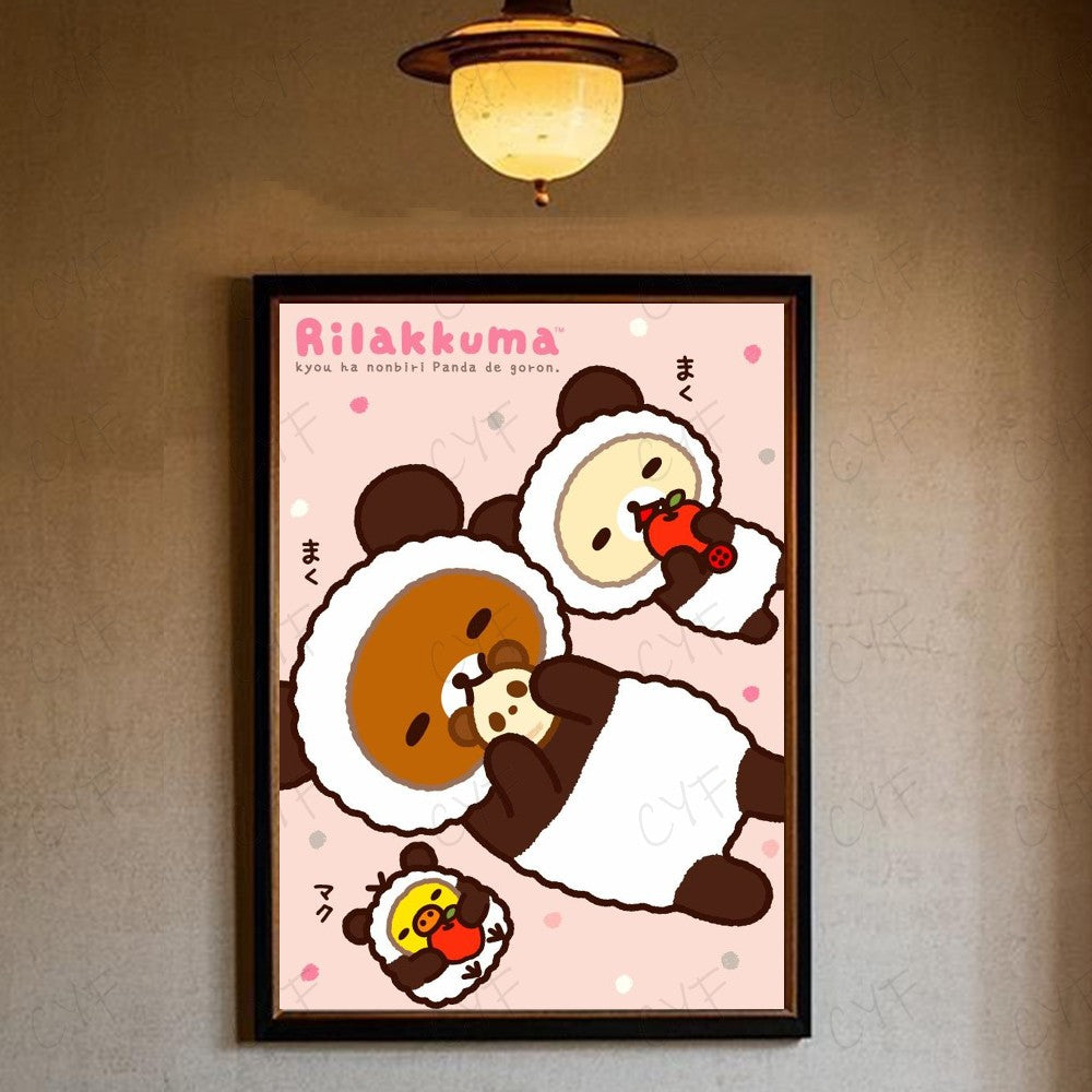 Cute Cartoon Anime R-Rilakkuma Poster High Quality Wall Art for Home Office Bedroom Living Room Hallway Bar Perfect Gift Idea