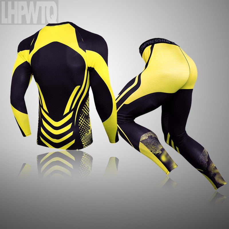 Men Compression Jogging suit Winter Thermal underwear Sports Suits Warm Men's Tr