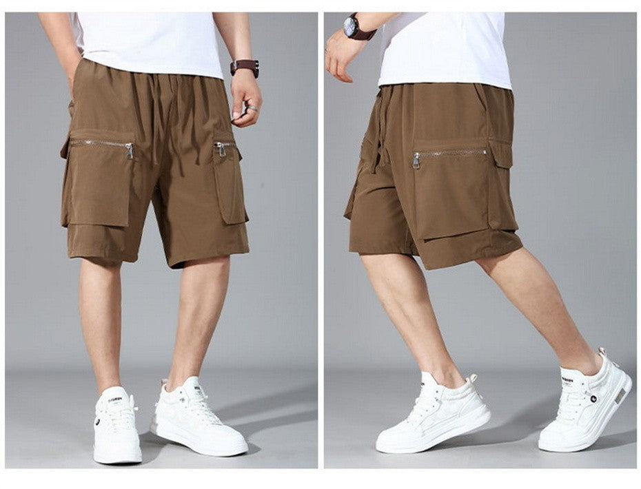 Summer Cargo Shorts Men 12XL Plus Size Shorts Fashion Casual Short Pants Male Summer Elastic Waist Shorts Big Size 12XL