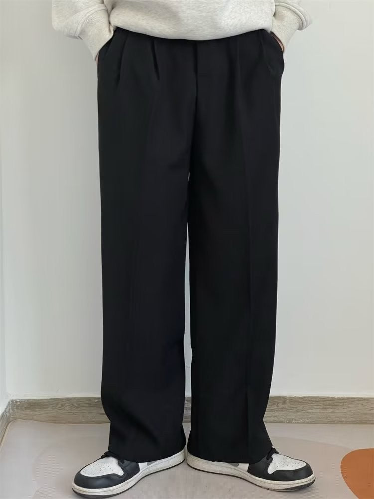 men's drape long pants, Korean version trend slim fit small foot casual pants, men's spring and autumn straight leg suit pants