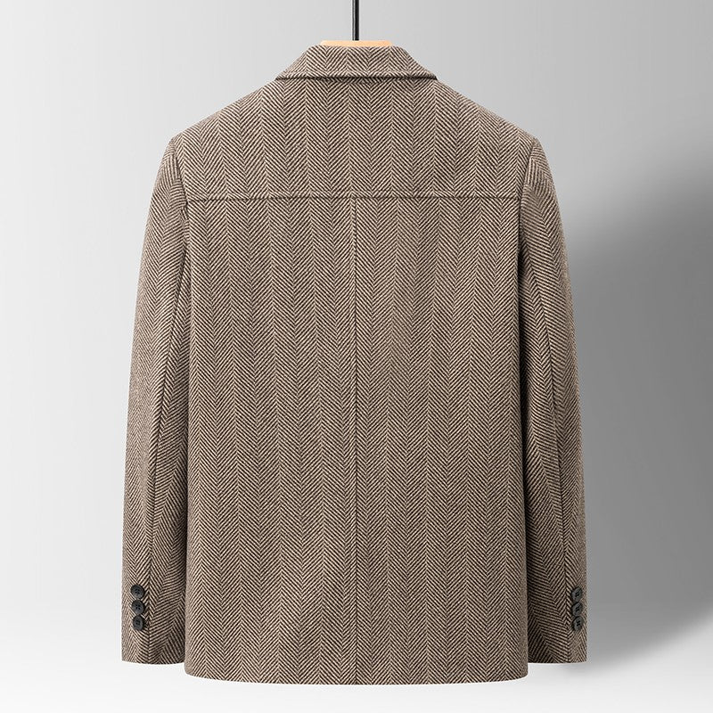 Classic Mens Office Dress Jackets Quality Casual Business Lapel Windbreak Coats Top Autumn Winter Blended Wool Jacket Streetwear