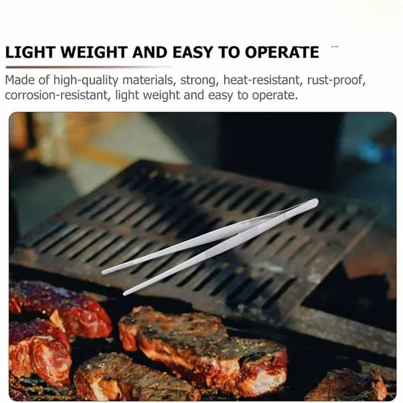 Pinça Multiuso para Churrasco, Pinça de Alimentos, Pegador de Alimentos, Utensílios de Cozinha, Pinça de Churrasco de Aço Inoxidável, Pinça para Buffet e Churrasco