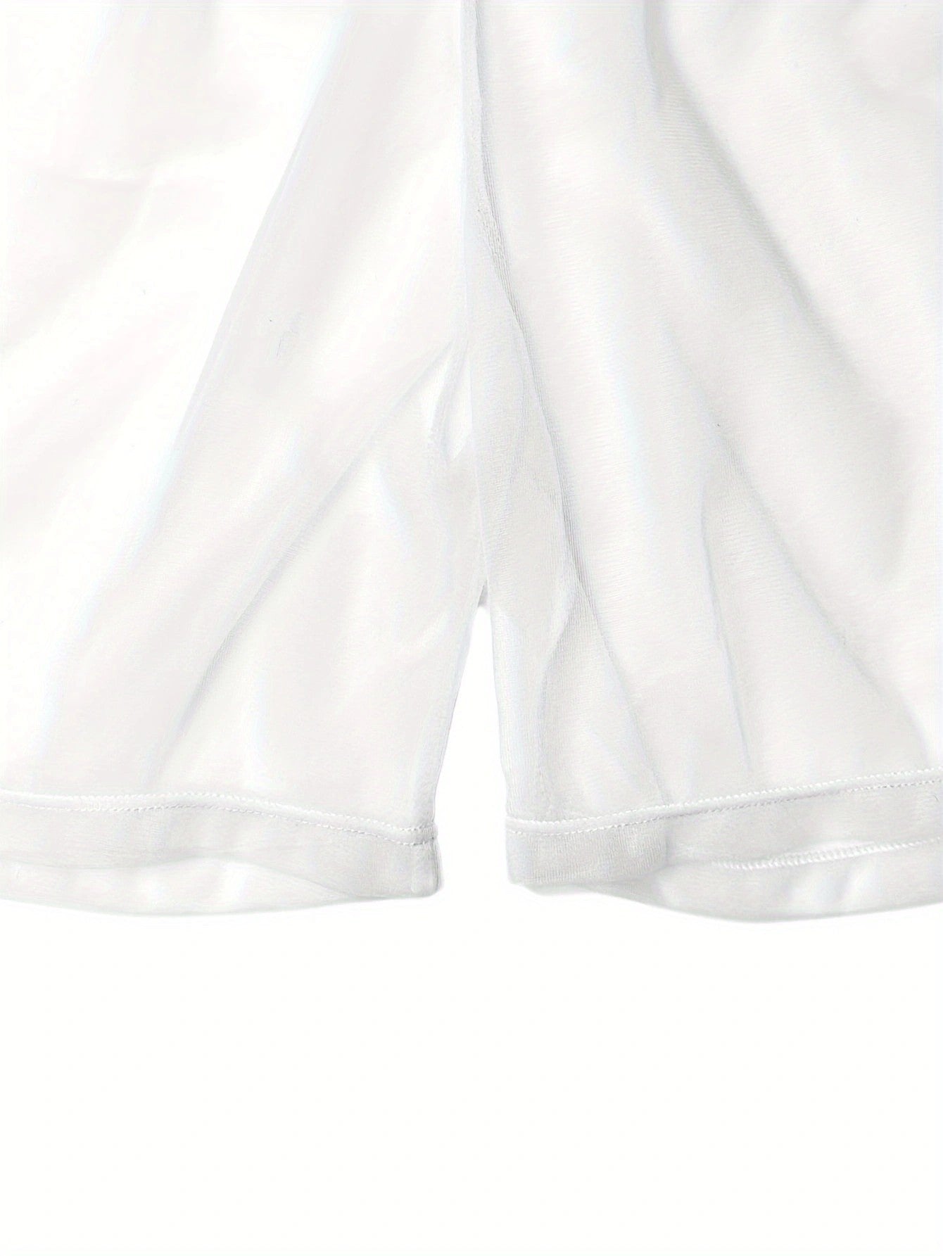1Pc long men's sexy, simple, comfortable, fashionable, soft, breathable, semi transparent, home sports, loose fit boxing pants