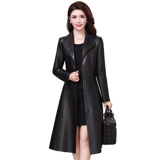 Mauroicardi Spring Autumn Fitted Soft Black Pu Leather Blazer Jacket Women Single Breasted Elegant Luxury Designer Clothes 2025
