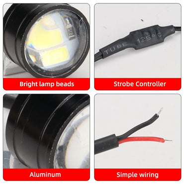 1pair Motorcycle Flash Strobe Eagle Eye Motorcycle Daytime Running Light Fog Lamp Headlight Moto Accessories