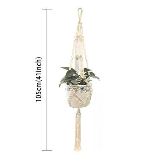 Hanging Plant Handmade Macrame Plant Hanger Flower Pot Planter Hanger Wall Decor Courtyard Garden Hanging Planter Hanging Basket
