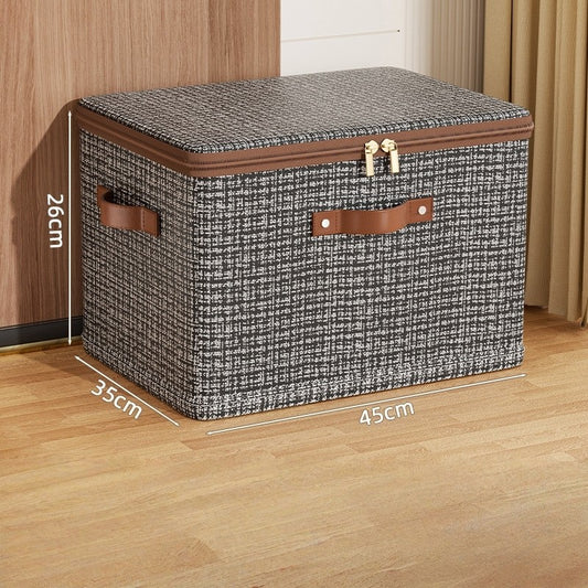 Caixa de Armazenamento de Grande Capacidade com Tampa Dobrável Espessa para Roupas Caixa de Armazenamento para Roupa Íntima Organizador de Armário para Cobertores