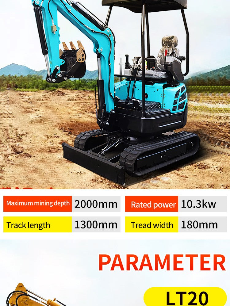 Mini Escavadeira Diesel Personalizada 1600kg para Agricultura, Pomar, Vala, 1ton, 1.6ton