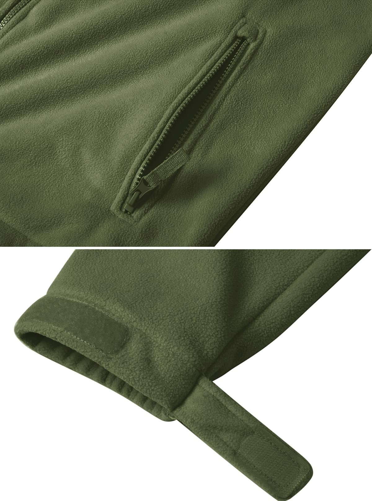 TACVASEN Winter Windproof Fleece Jackets Full Zip Mens Winter Jacket Multi-Pockets Work Coats Hiking Windbreaker Climbing Parka