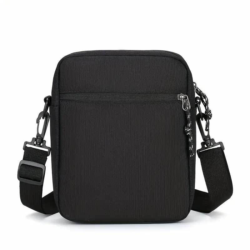 Men's Shoulder Bag with Leaf Design "Not Cheap Just Rich" Slogan Fashion Portable Male Small Crossbody Bags Leisure Phone Bag