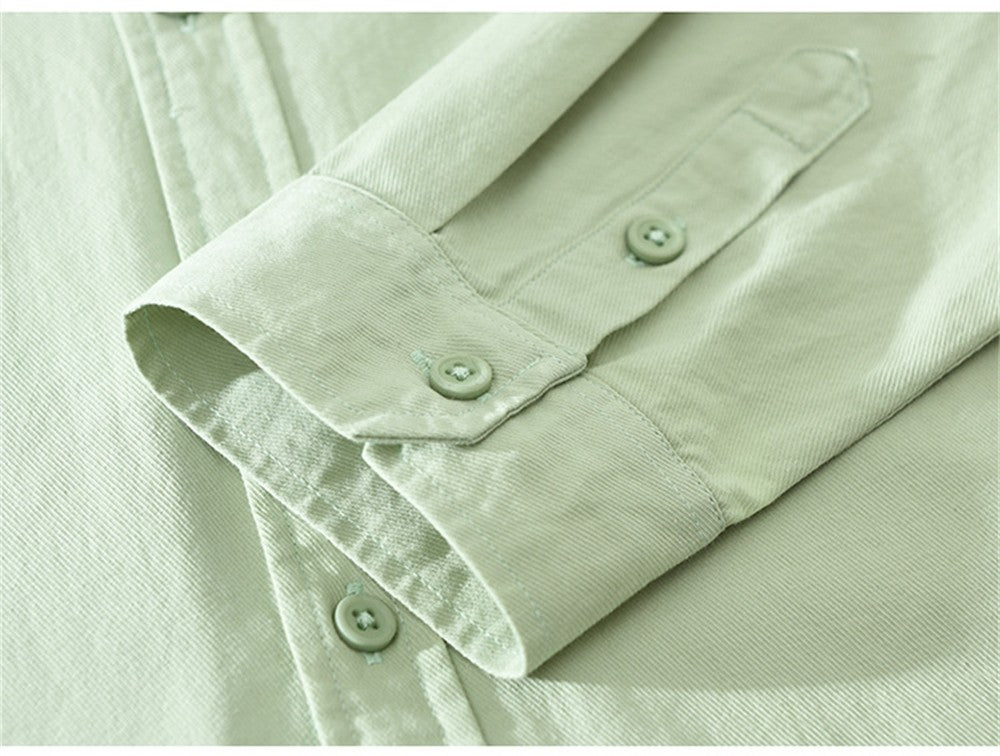 Mens long sleeve regular shirt Multi-color cotton plain shirt for Young men work tops Autumn men's clothing loose casual shirts