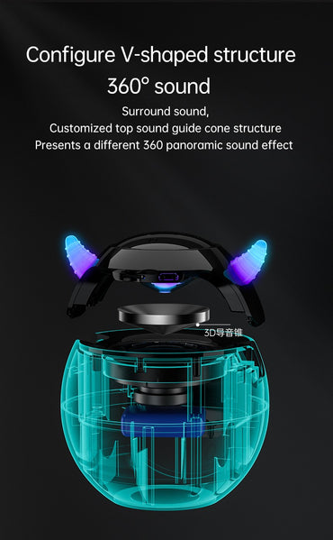 Bluetooth Speaker audio with LED Digital Alarm Clock Music Player Wireless Ball Shape Clock Speaker Mini Speaker Alarm clock