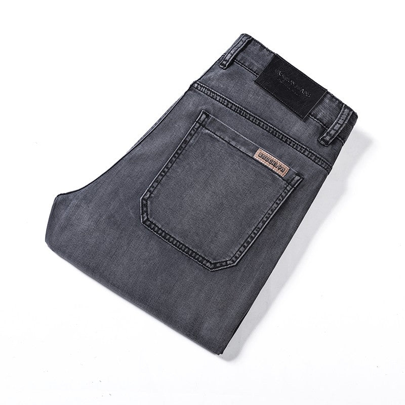 Loose Wide-leg Men's Thin Jeans Lyocell Soft Drape Fabric Comfort Trousers Spring Summer Fashion Brand Washing Denim Pants