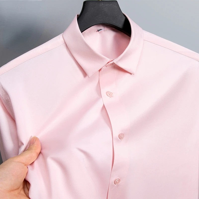 New Anti-Wrinkle Men Shirts Long Sleeve Dress Shirts For Men Slim Fit Camisa Social Business Blouse White Office Shirt S-6XL