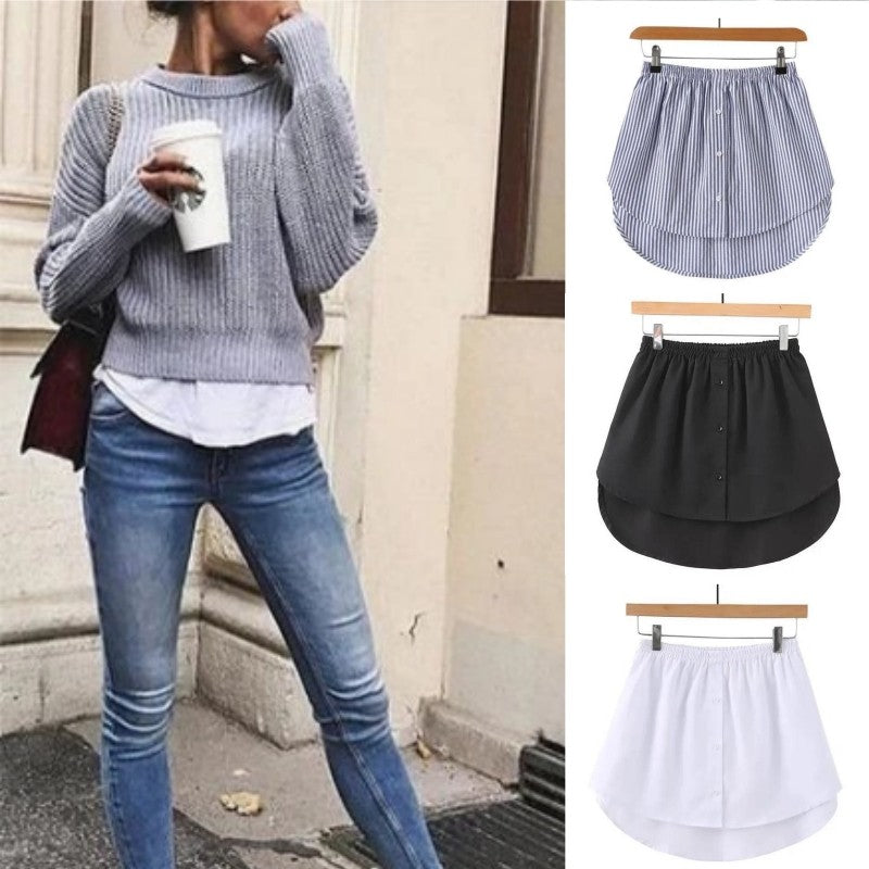 Women Girls Shirt Blouse Extender Adjustable Layering Faux Top Lower Sweep Mini
