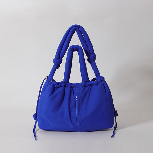 Casual nylon padded tote bag designer soft puffer women shoulder crossbody bags Simple Vintage large capacity handbags 2023