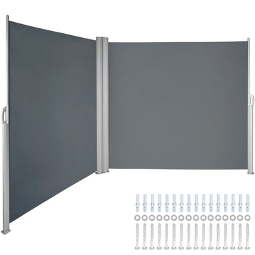 SucceBuy Retractable Side Awning Outdoor Patio Screen Fence Privacy Divider Garden Pool Patio Terrace Sun Shade Wind Screen